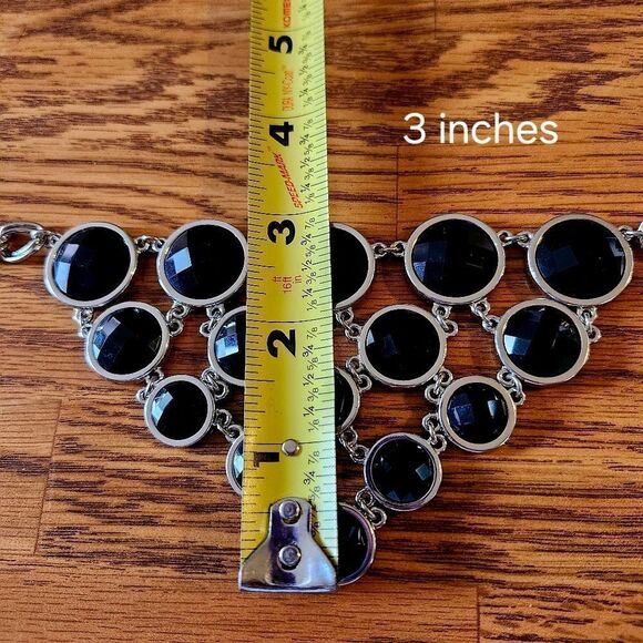 LIA SOPHIA "Keku" Black Faceted Pyramid Statement Necklace WEDDING READY - Picture 10 of 12